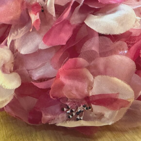 Vintage 1950\'s Pink Floral Pillbox Millinery Hat with Union Label main image 6